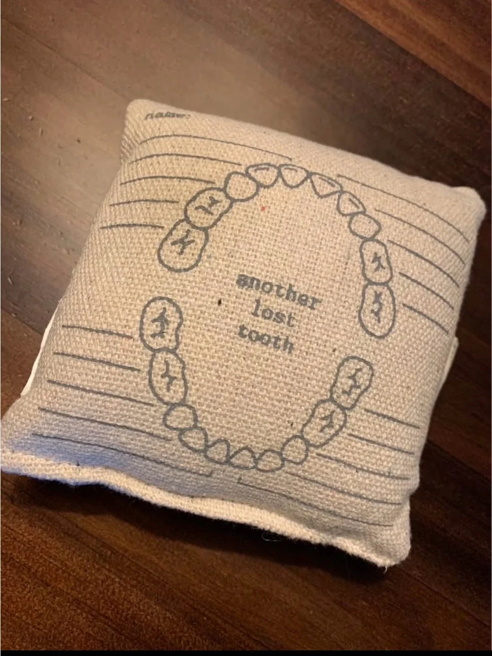 Keepsake Lost Tooth Accent Pillow - Cream